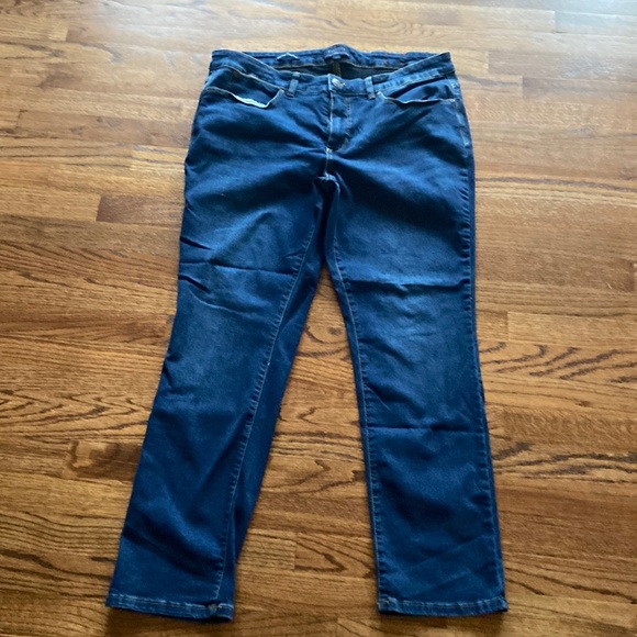 Talbots Denim - Talbots high waist straight leg dark wash jeans stretch size 16w nice preloved